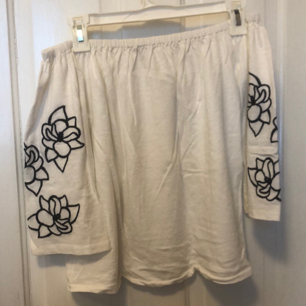 J.Crew Factory White Off the Shoulder Top